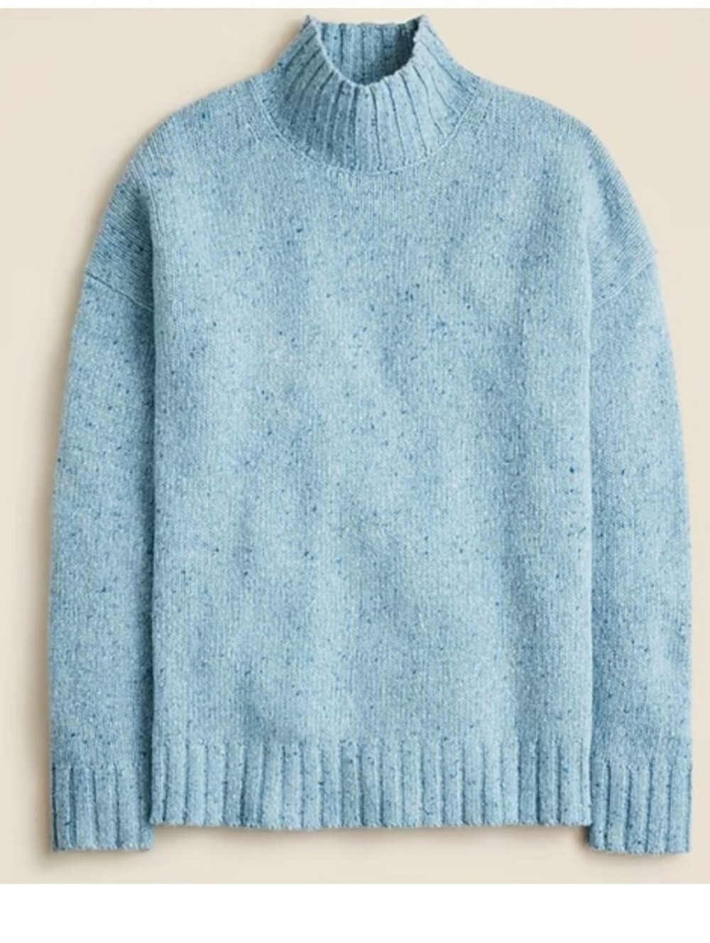 J.Crew Blue Relaxed Turtleneck Sweater In Donegal Wool Blend